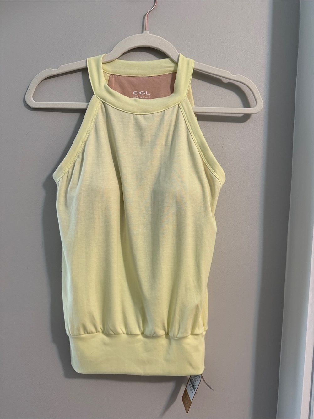 OGL Women's Pale Yellow Halter Tank Top